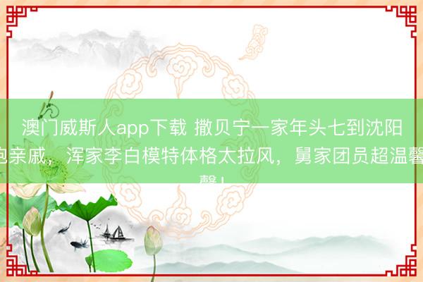 澳门威斯人app下载 撒贝宁一家年头七到沈阳跑亲戚，浑家李白模特体格太拉风，舅家团员超温馨！