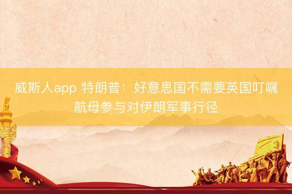 威斯人app 特朗普:好意思国不需要英国叮嘱航母参与对伊朗军事行径