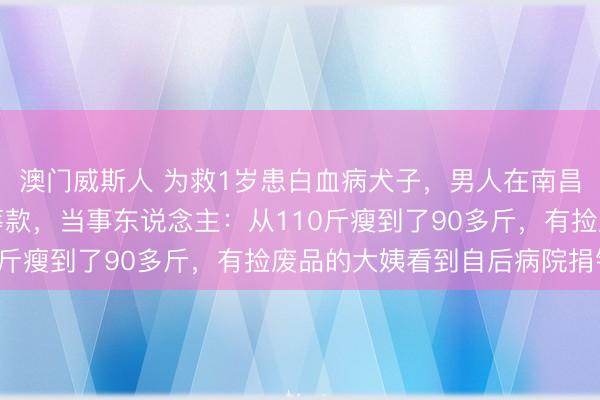 澳门威斯人 为救1岁患白血病犬子，男人在南昌街头直播跳舞四个月筹款，当事东说念主：从110斤瘦到了90多斤，有捡废品的大姨看到自后病院捐钱