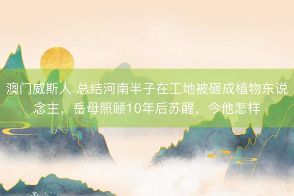 澳门威斯人 总结河南半子在工地被砸成植物东说念主，岳母照顾10年后苏醒，今他怎样