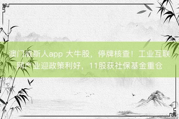 澳门威斯人app 大牛股,停牌核查!工业互联网产业迎政策利好,11股获社保基金重仓