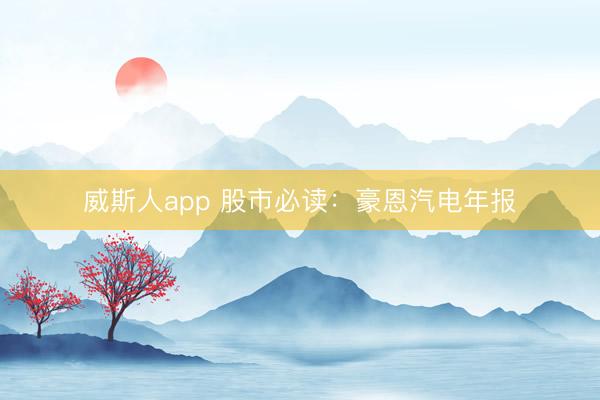 威斯人app 股市必读：豪恩汽电年报