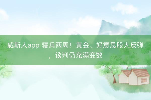 威斯人app 寝兵两周!黄金、好意思股大反弹,谈判仍充满变数