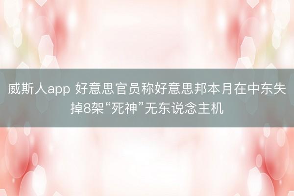 威斯人app 好意思官员称好意思邦本月在中东失掉8架“死神”无东说念主机