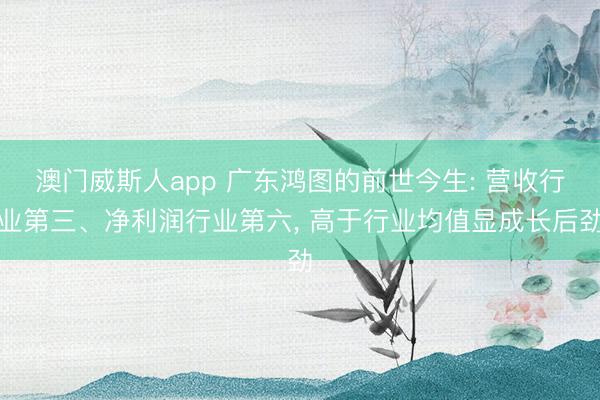 澳门威斯人app 广东鸿图的前世今生: 营收行业第三、净利润行业第六， 高于行业均值显成长后劲