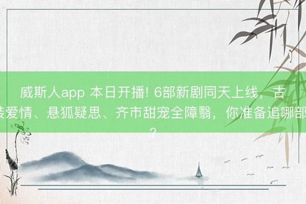 威斯人app 本日开播! 6部新剧同天上线，古装爱情、悬狐疑思、齐市甜宠全障翳，你准备追哪部?