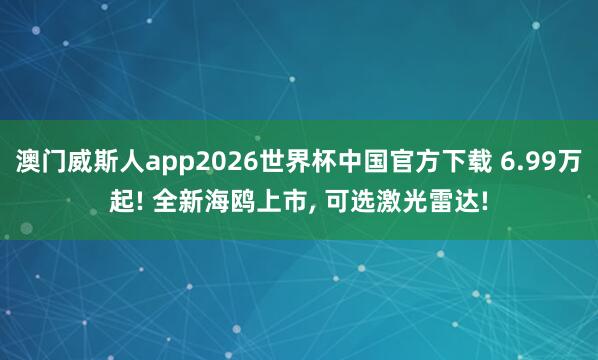 澳门威斯人app2026世界杯中国官方下载 6.99万起! 全新海鸥上市， 可选激光雷达!