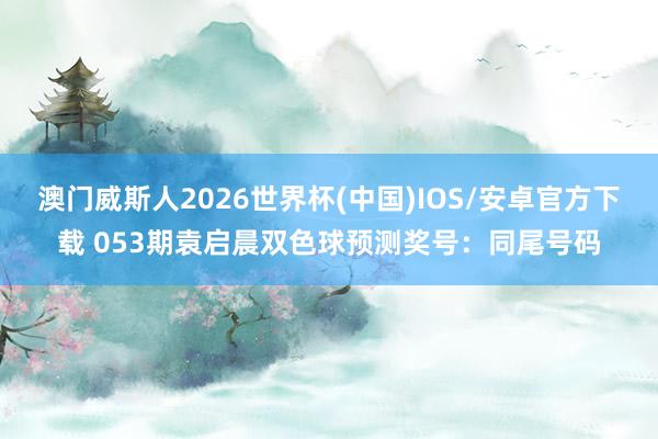 澳门威斯人2026世界杯(中国)IOS/安卓官方下载 053期袁启晨双色球预测奖号:同尾号码