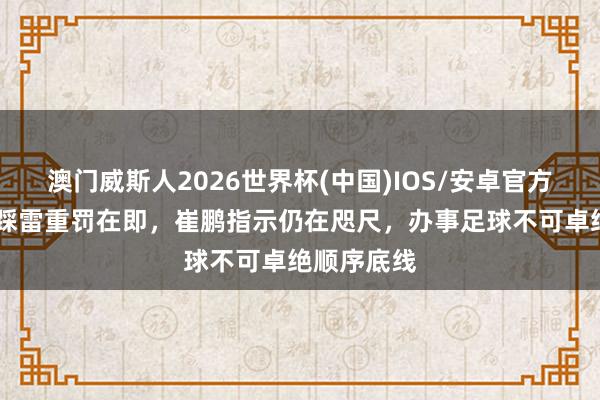 澳门威斯人2026世界杯(中国)IOS/安卓官方下载 郑智踩雷重罚在即，崔鹏指示仍在咫尺，办事足球不可卓绝顺序底线