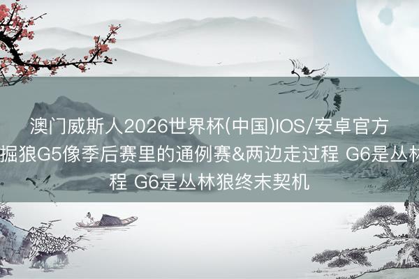 澳门威斯人2026世界杯(中国)IOS/安卓官方下载 讲解：掘狼G5像季后赛里的通例赛&两边走过程 G6是丛林狼终末契机