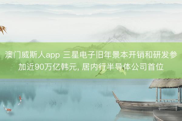 澳门威斯人app 三星电子旧年景本开销和研发参加近90万亿韩元， 居内行半导体公司首位