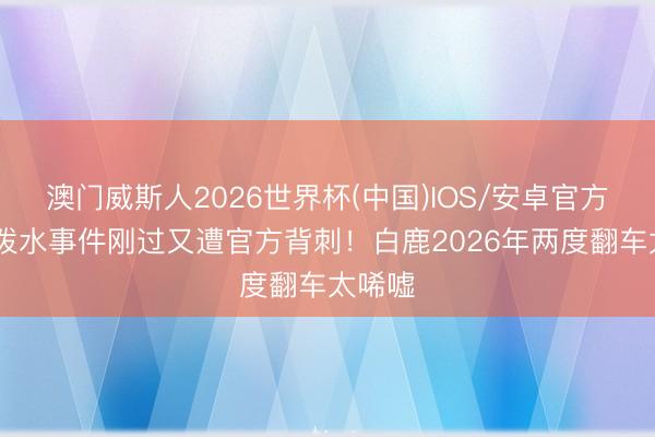 澳门威斯人2026世界杯(中国)IOS/安卓官方下载 泼水事件刚过又遭官方背刺！白鹿2026年两度翻车太唏嘘